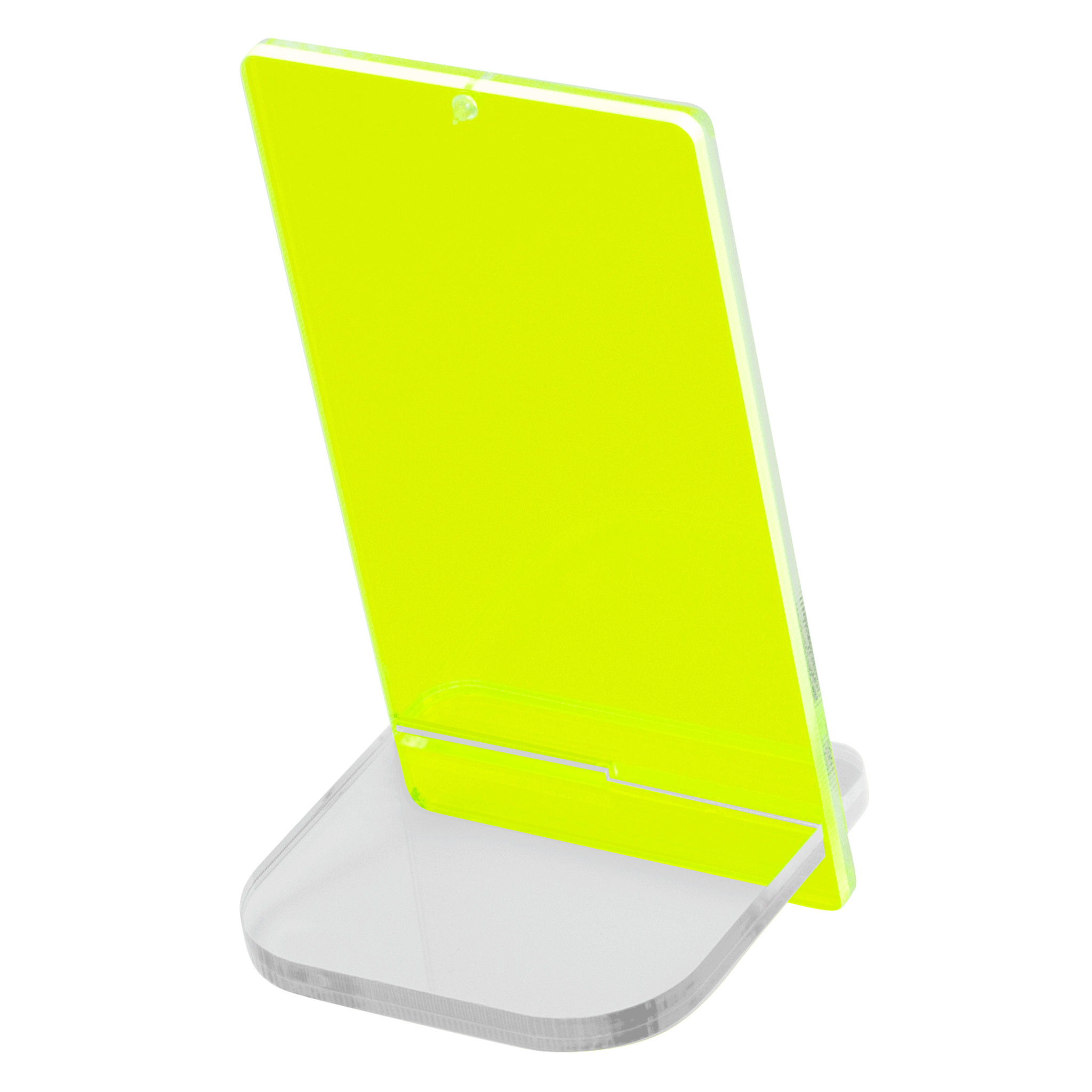 POPスタンド 名刺 縦 蛍光グリーン 裏面 拡大