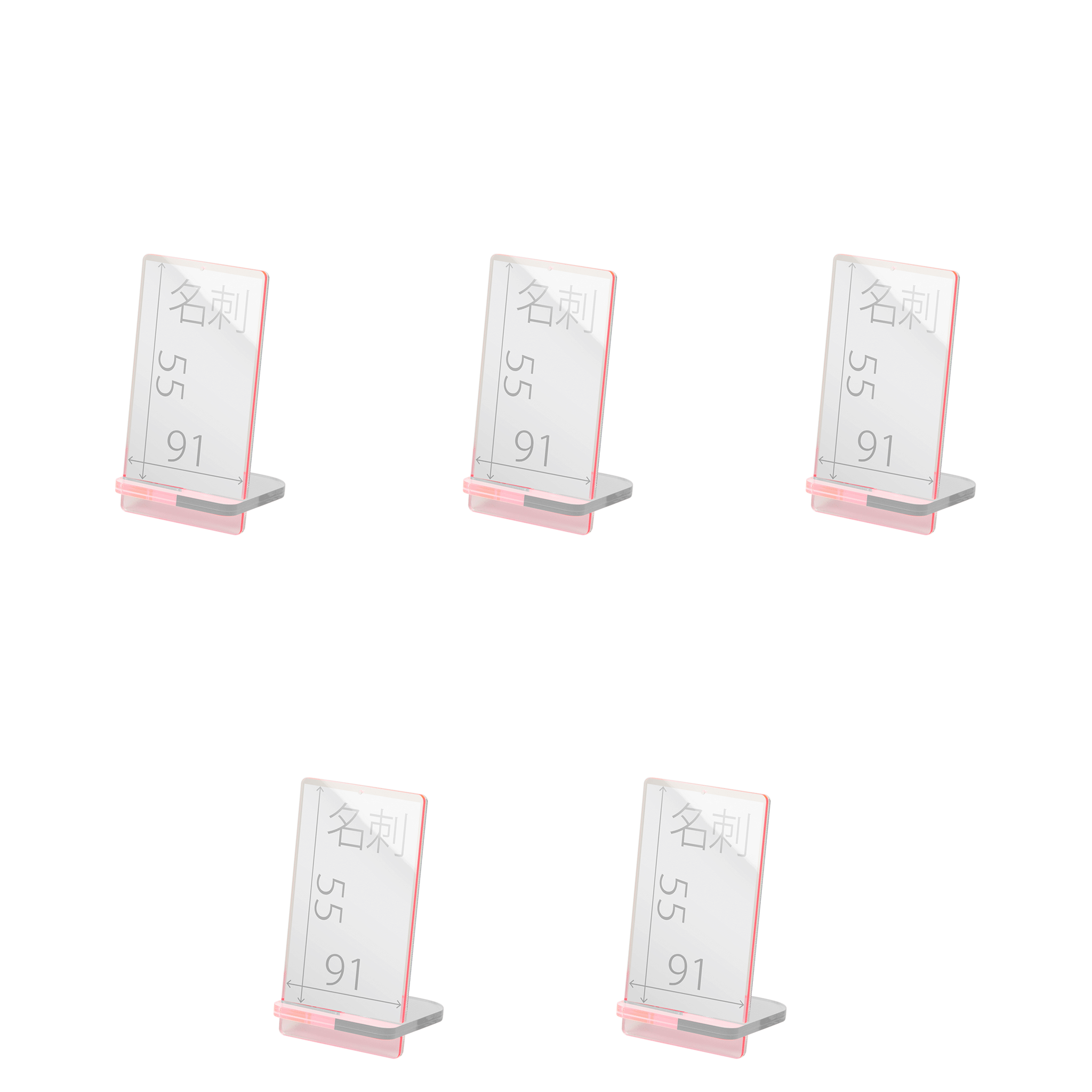 POPスタンド 名刺 縦 蛍光ピンク サイズ入り ５個入り
