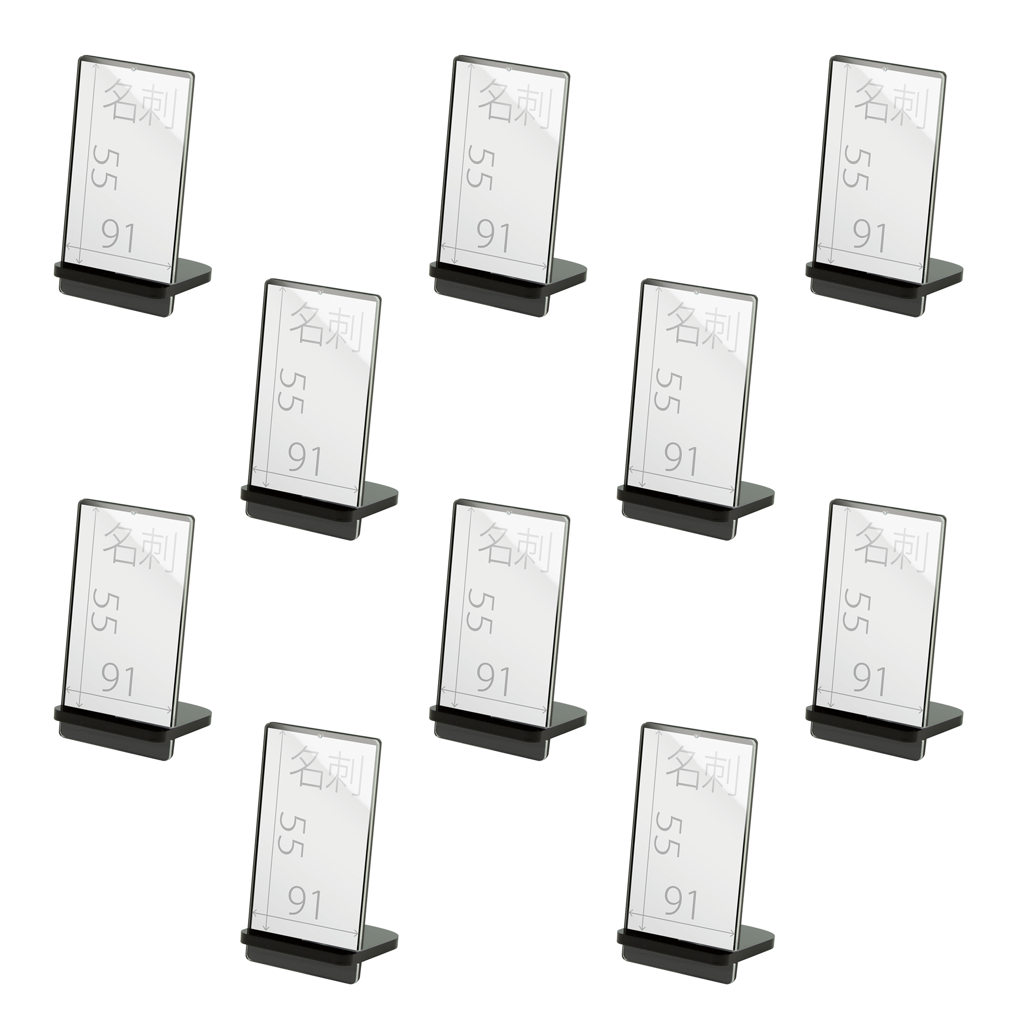 POPスタンド 名刺 縦 黒 サイズ入り １０個入り