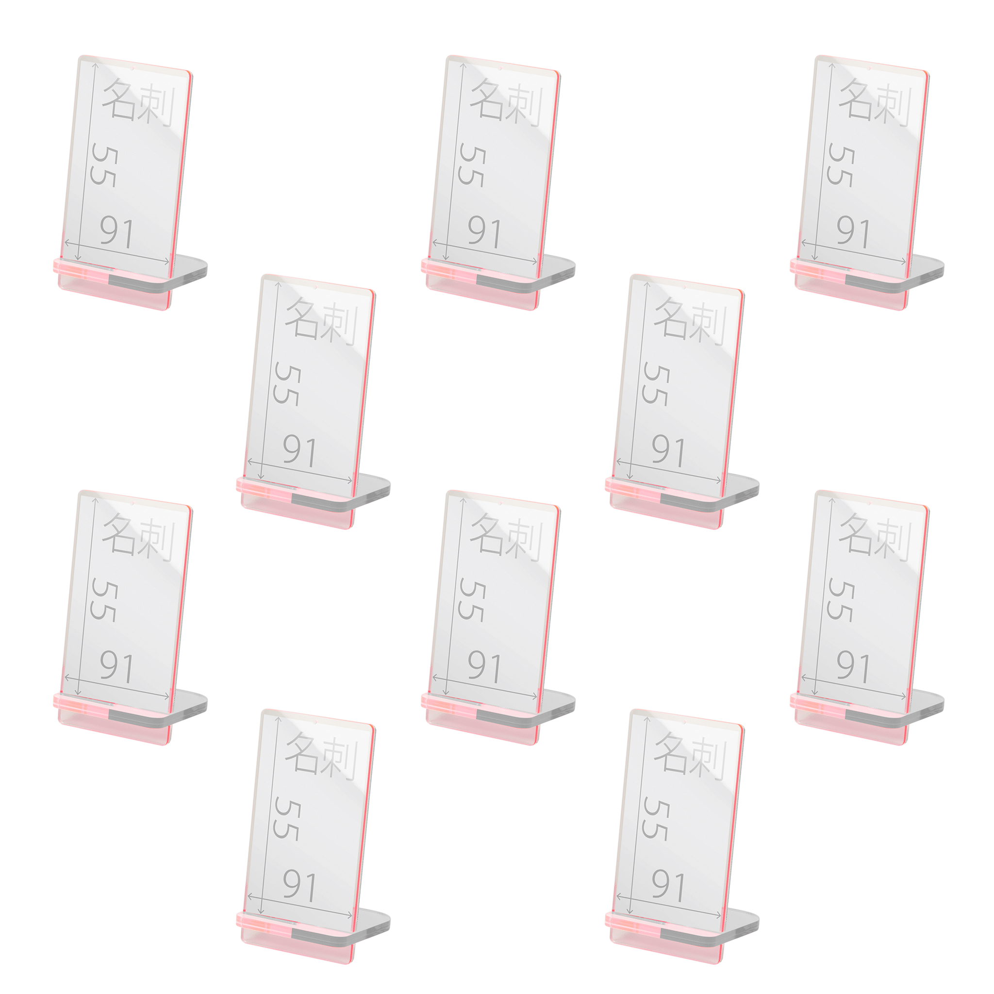 POPスタンド 名刺 縦 蛍光ピンク サイズ入り １０個入り