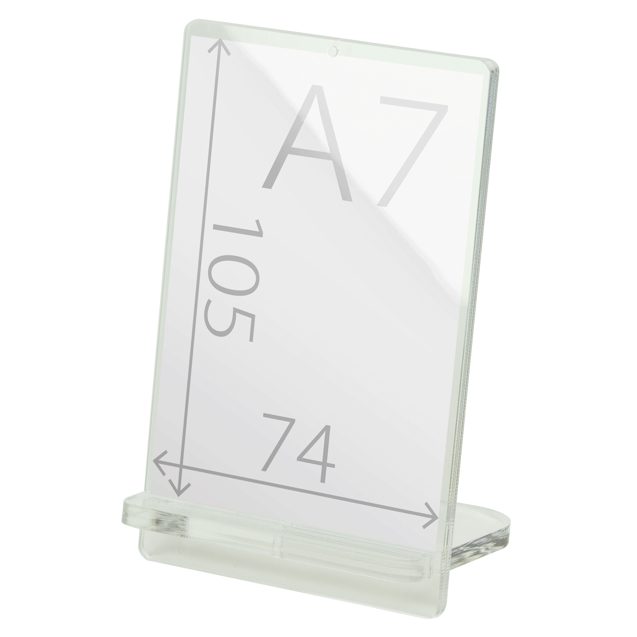 POPスタンド A7  縦 クリア サイズ入り 拡大