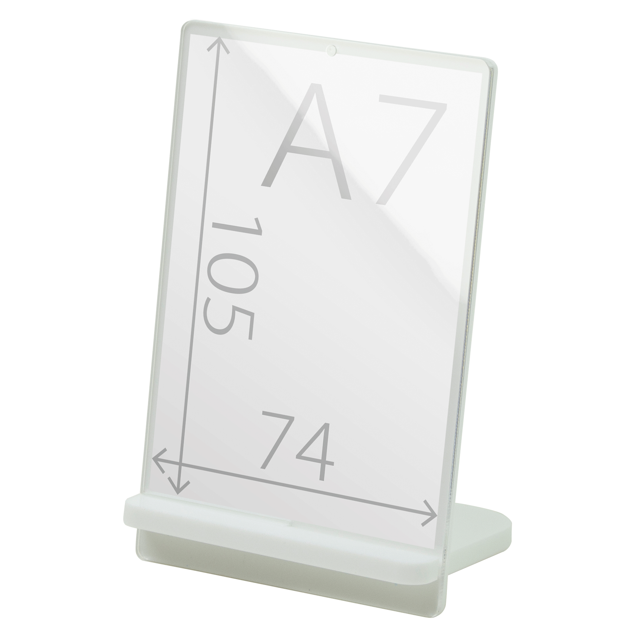 POPスタンド A7  縦 白 サイズ入り 拡大