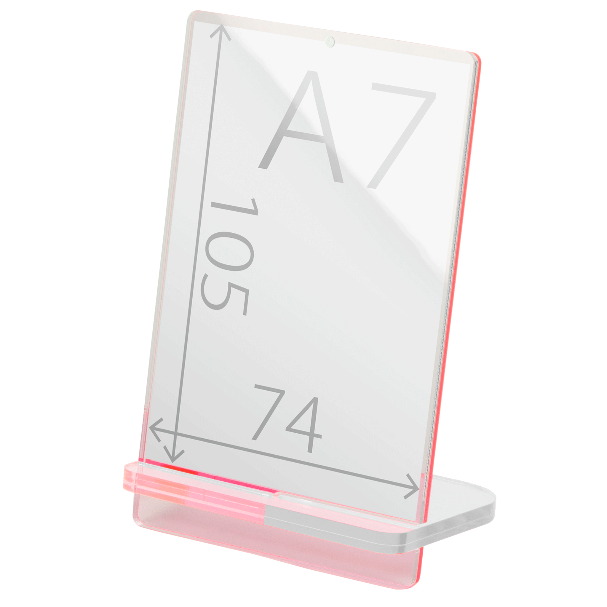 POPスタンド A7  縦 蛍光ピンク サイズ入り 拡大