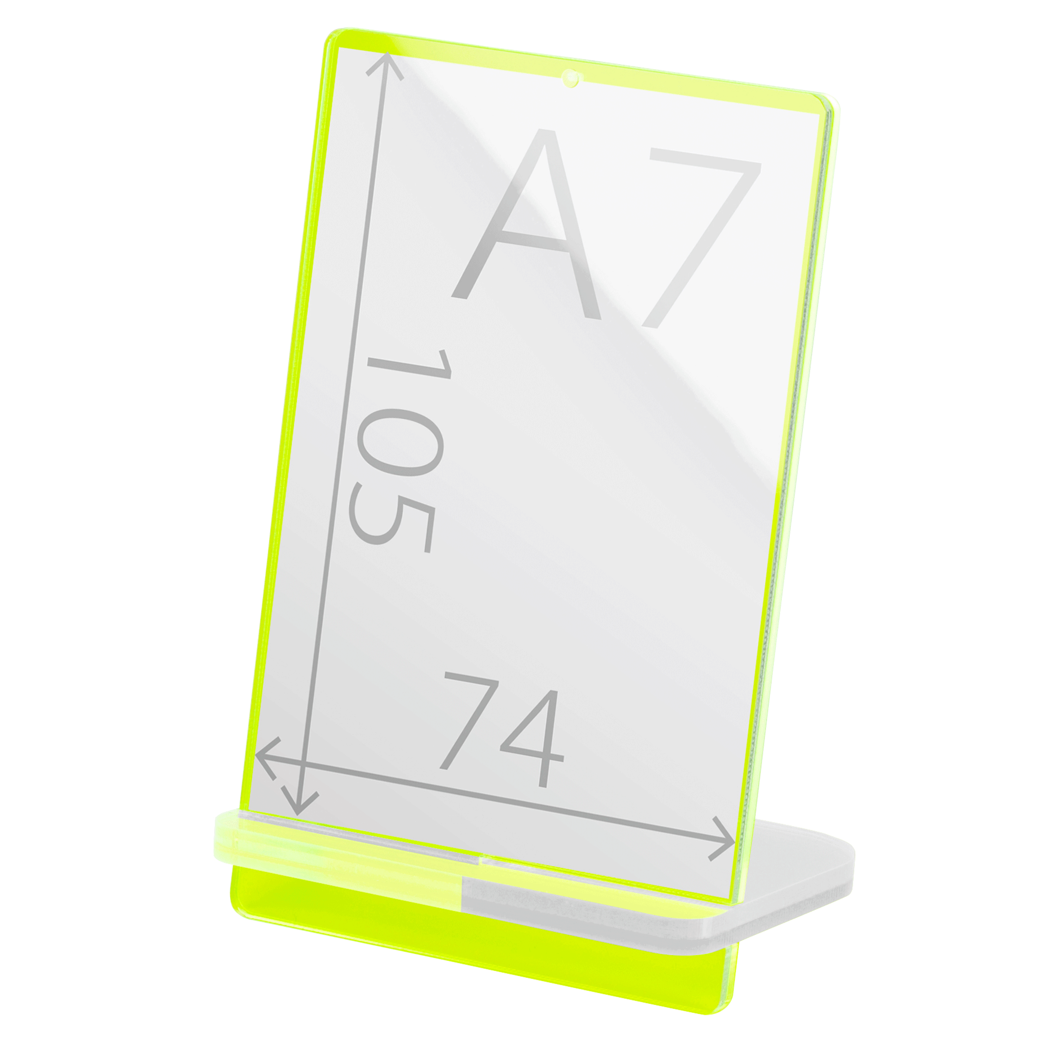POPスタンド A7  縦 蛍光グリーン サイズ入り 拡大