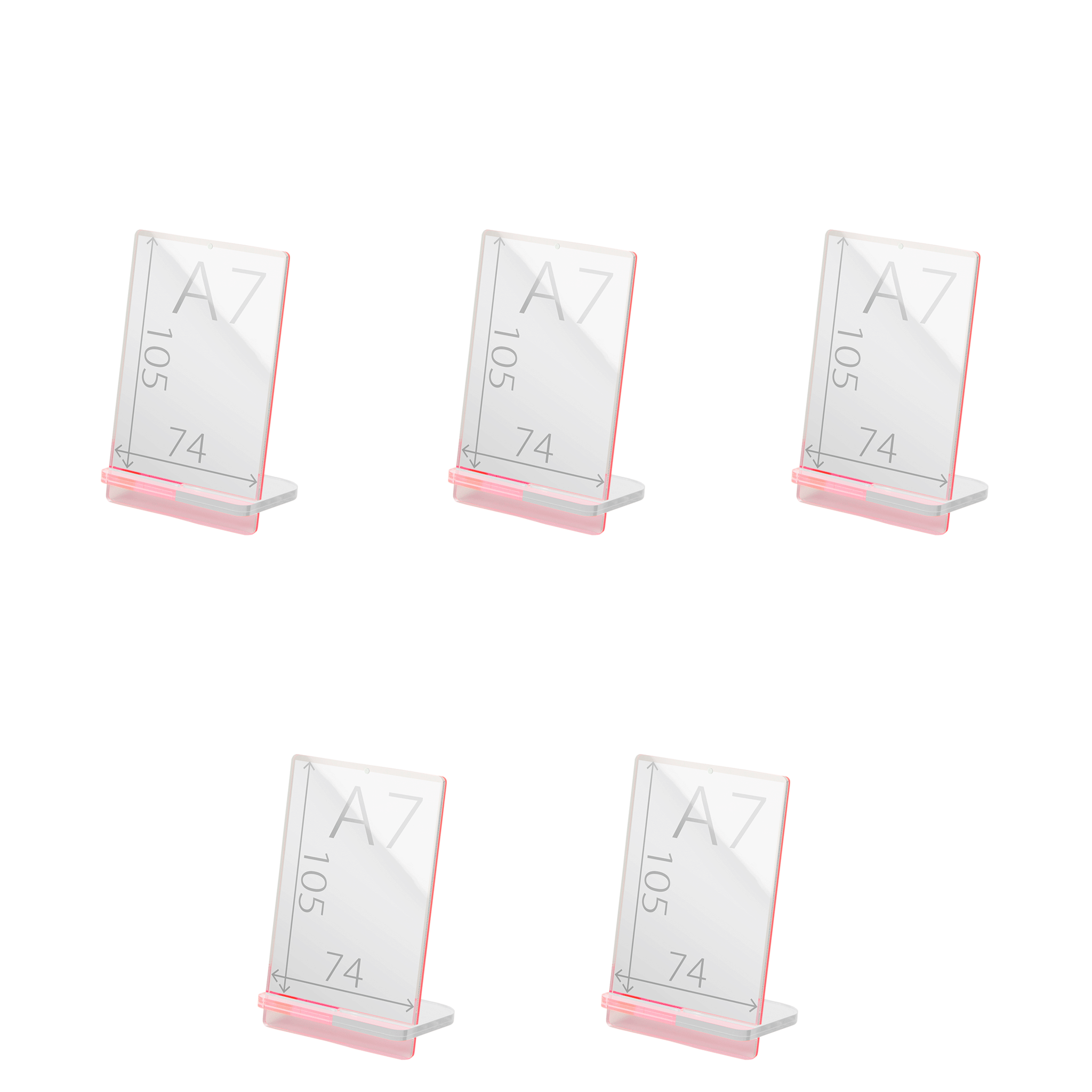 POPスタンド A7  縦 蛍光ピンク サイズ入り ５個入り