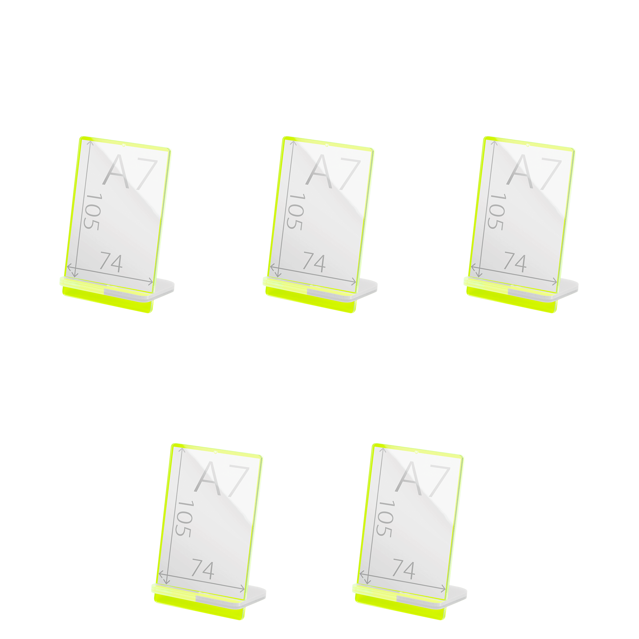 POPスタンド A7  縦 蛍光グリーン サイズ入り ５個入り