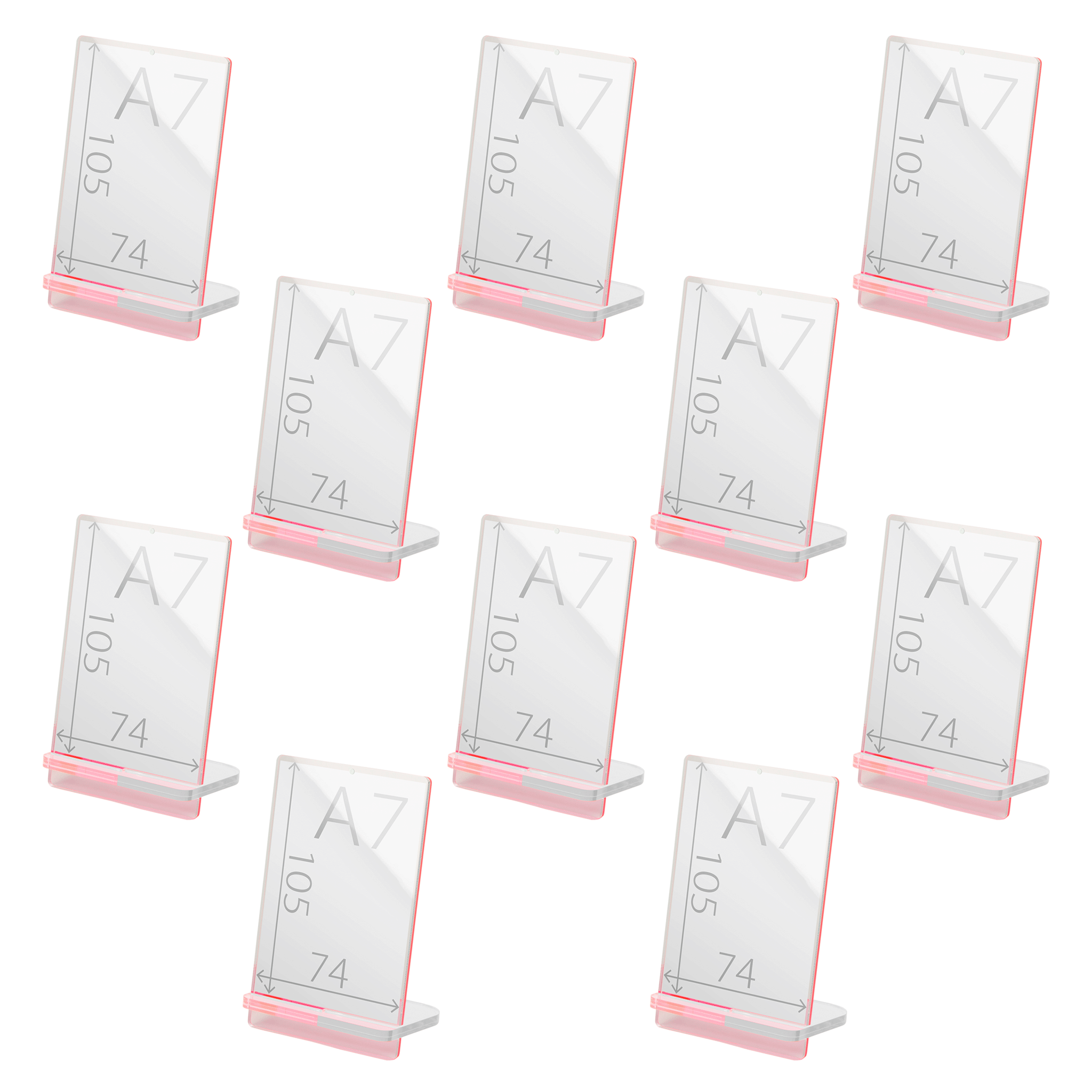 POPスタンド A7  縦 蛍光ピンク サイズ入り １０個入り
