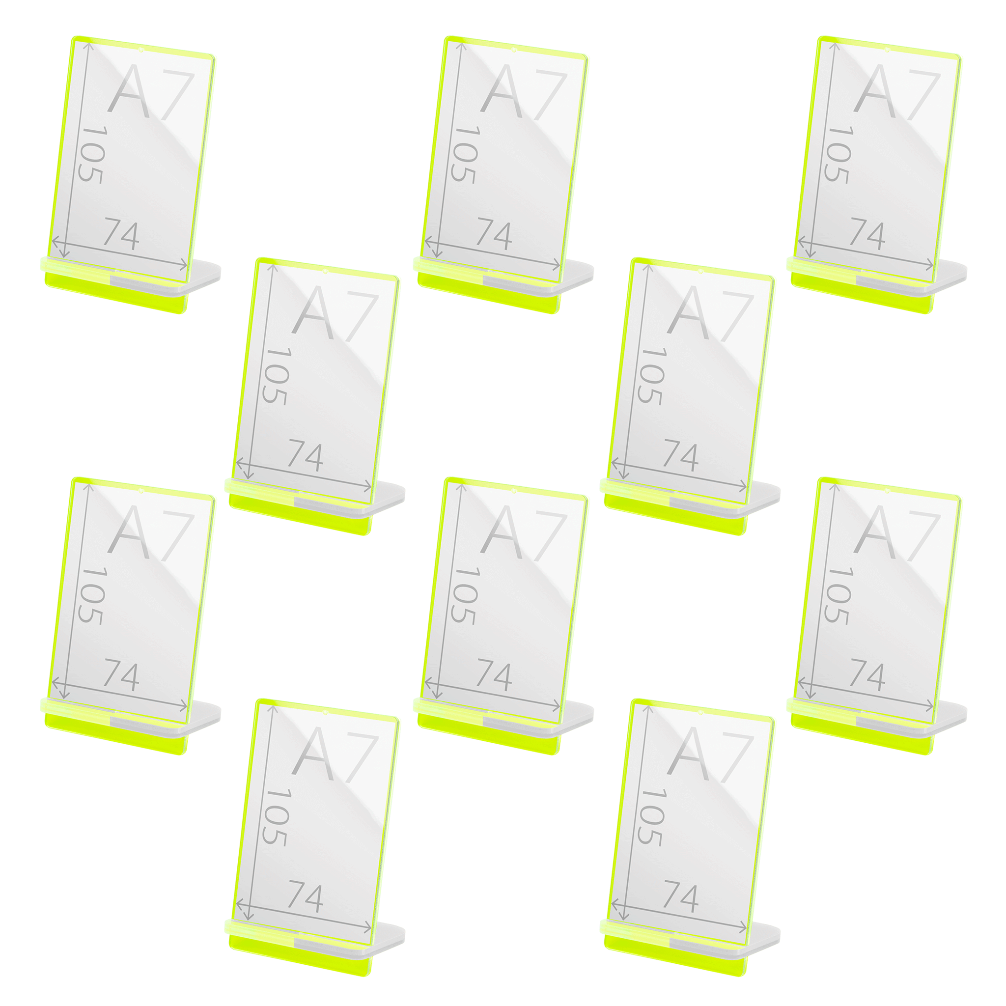 POPスタンド A7  縦 蛍光グリーン サイズ入り １０個入り