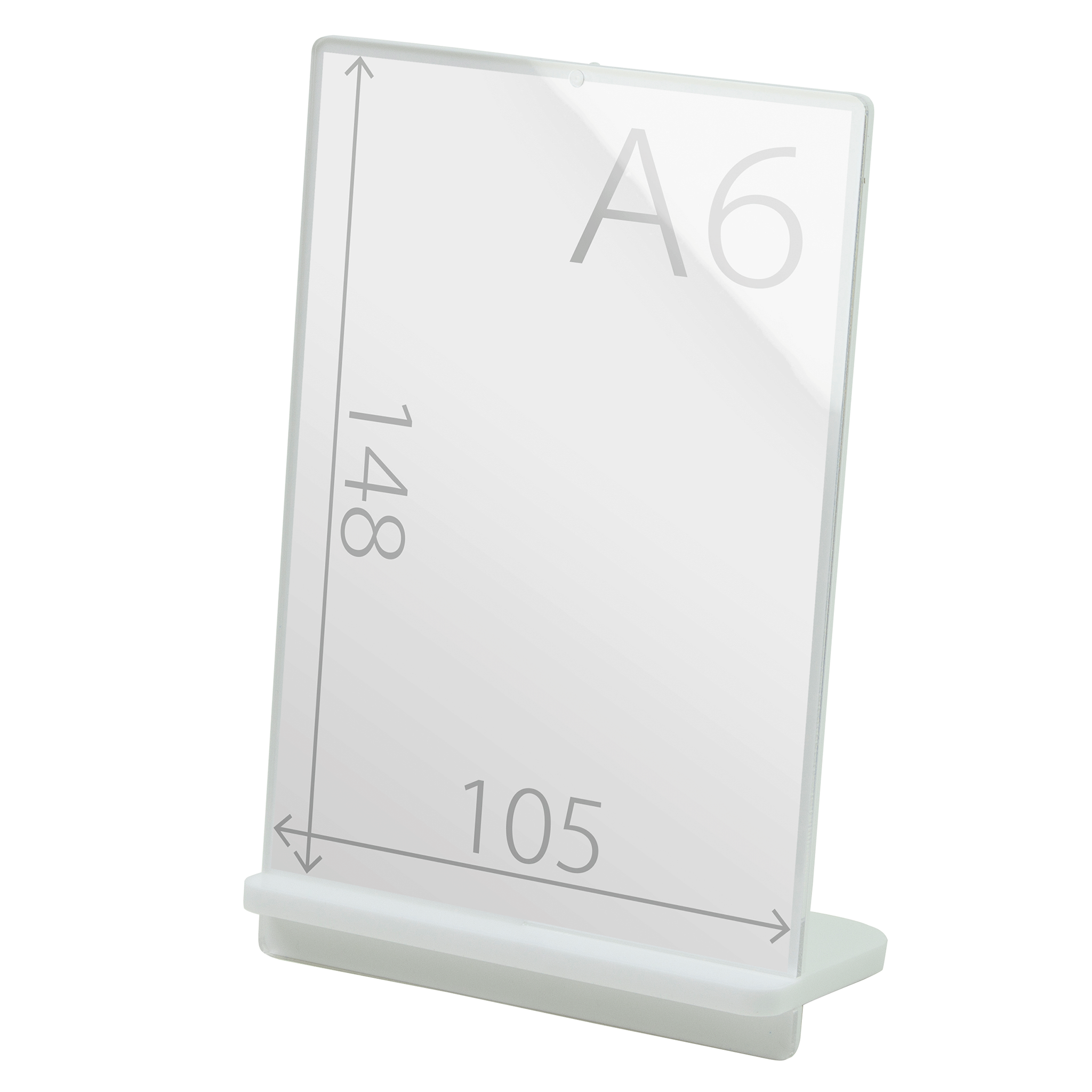 POPスタンド A６  縦 白 サイズ入り 拡大