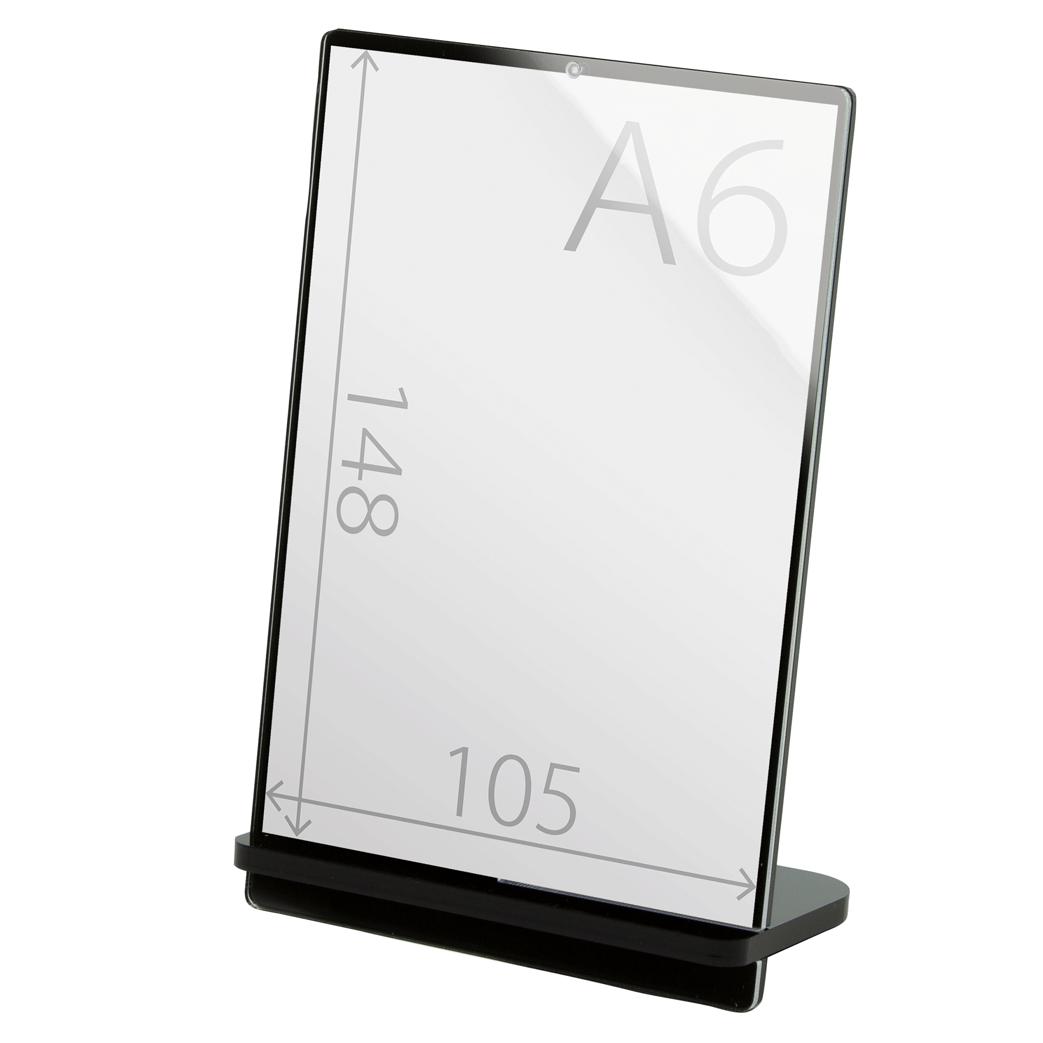 POPスタンド A６  縦 黒 サイズ入り 拡大