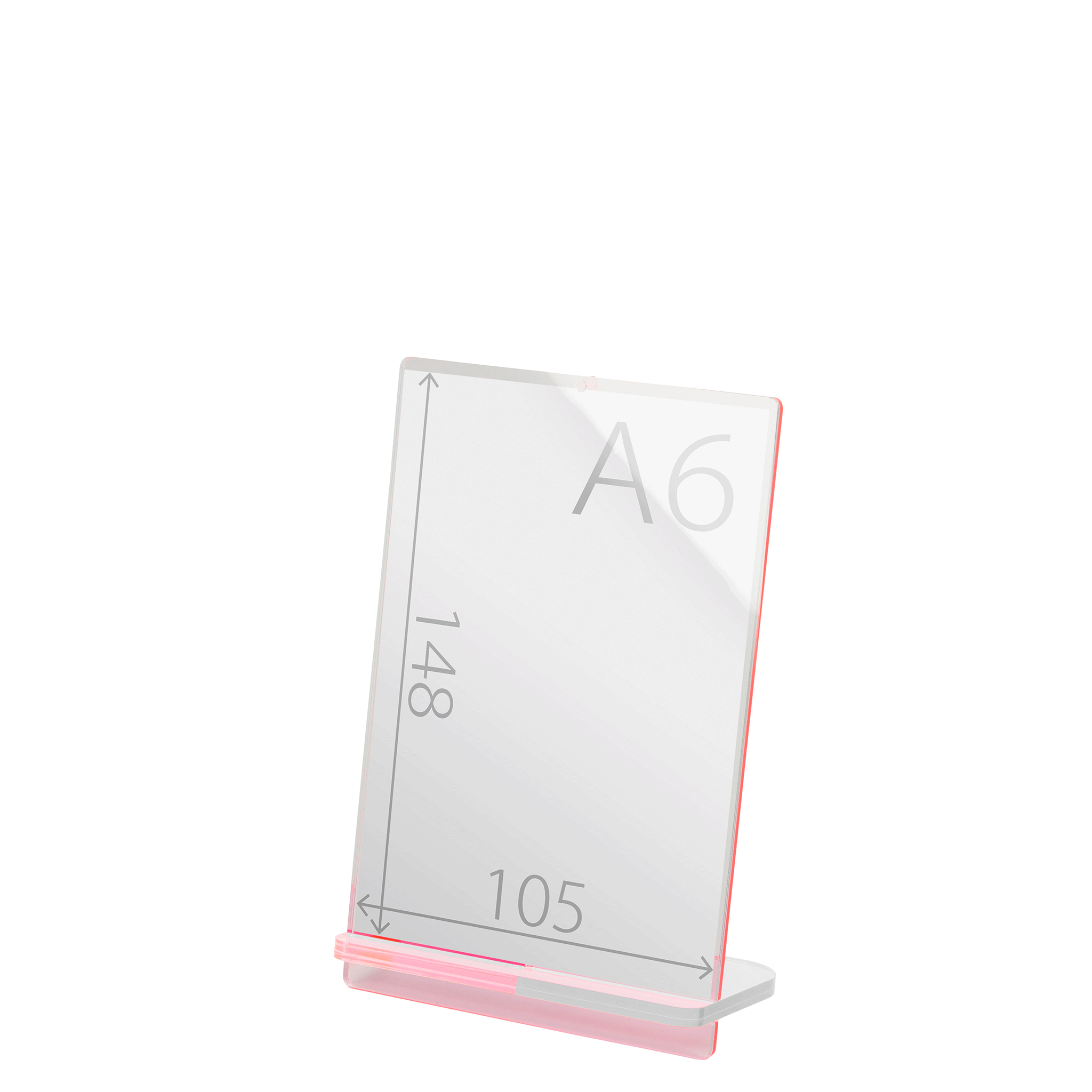 POPスタンド A６  縦 蛍光ピンク サイズ入り