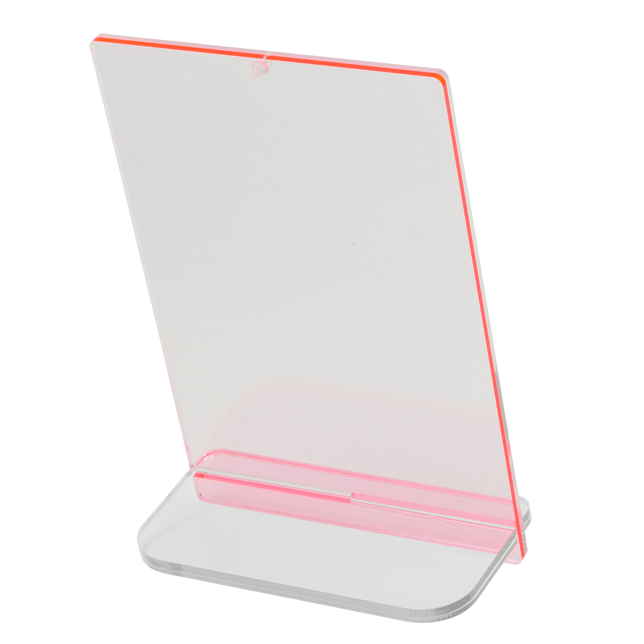 POPスタンド A６  縦 蛍光ピンク 裏面 拡大