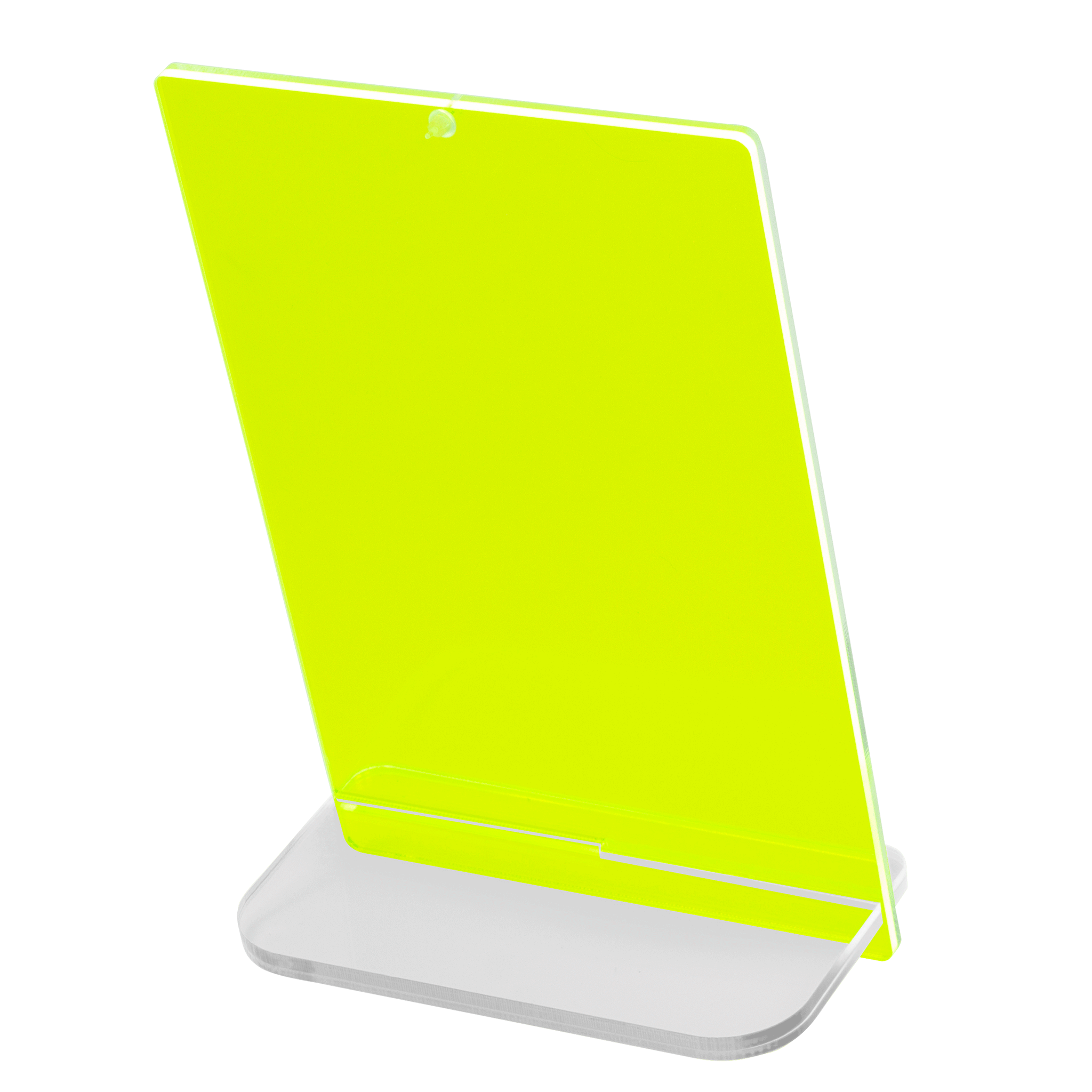 POPスタンド A６  縦 蛍光グリーン 裏面 拡大