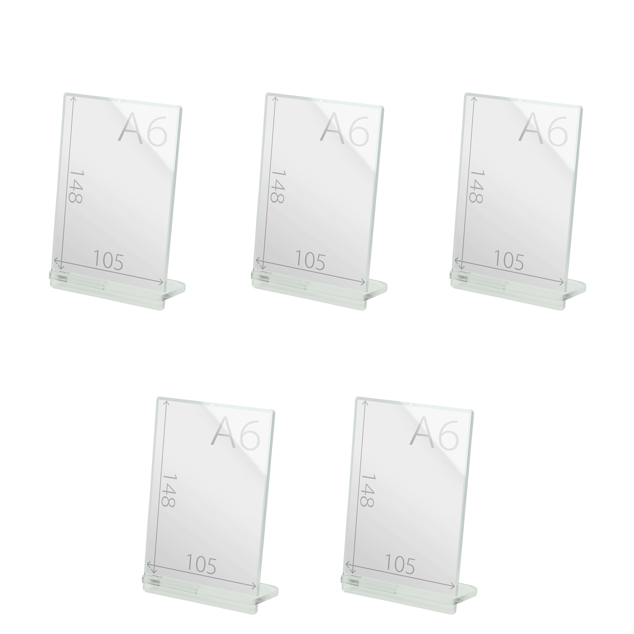POPスタンド A６  縦 クリア サイズ入り　５個セット
