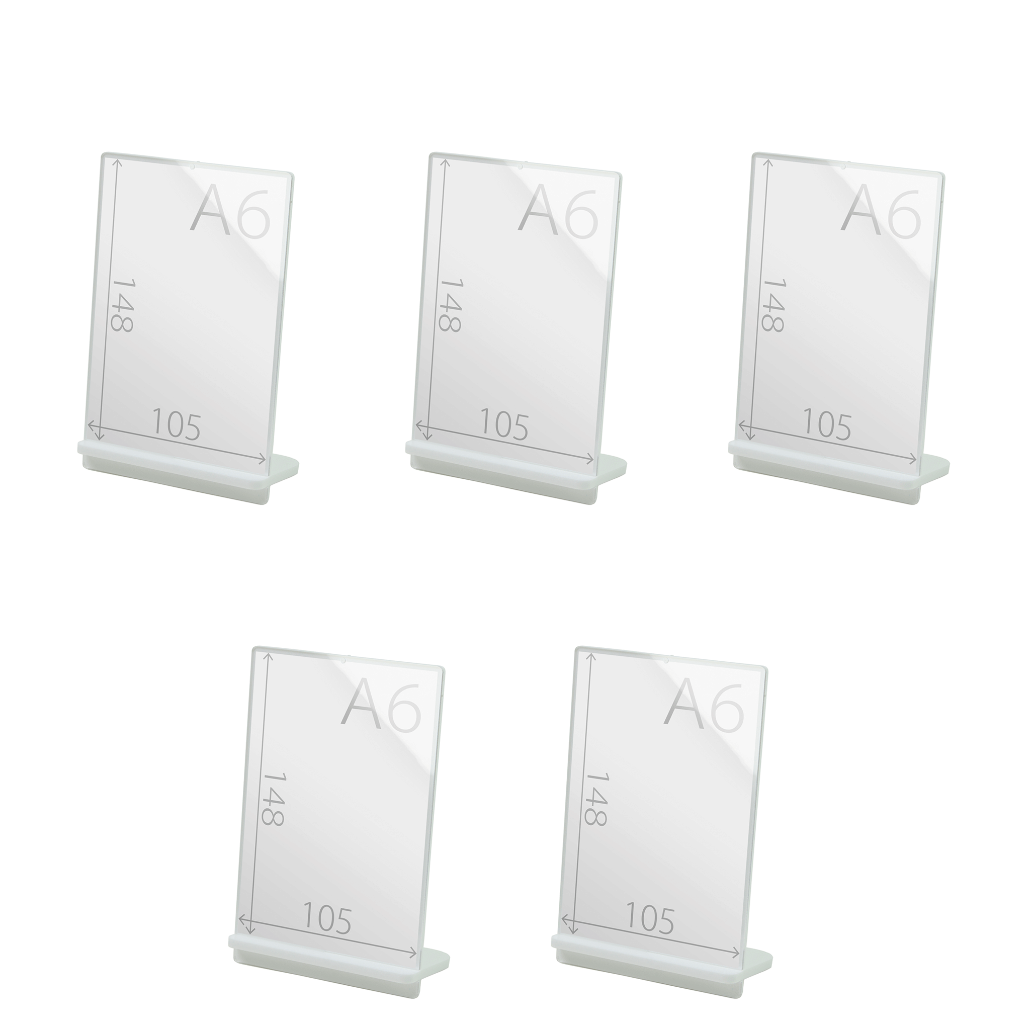 POPスタンド A６  縦 白 サイズ入り　５個セット