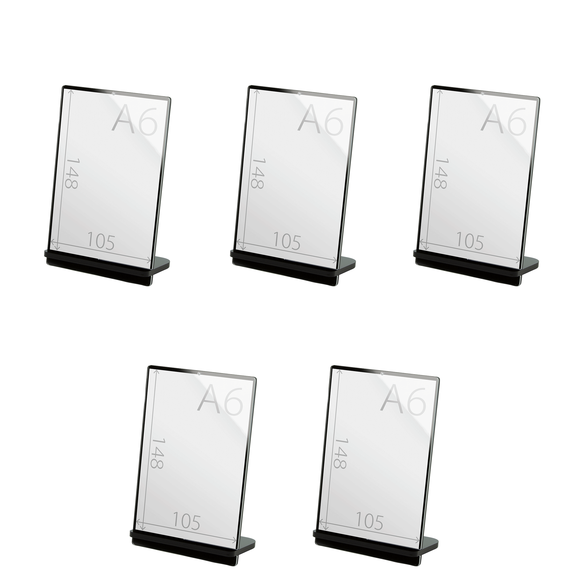 POPスタンド A６  縦 黒 サイズ入り　５個セット