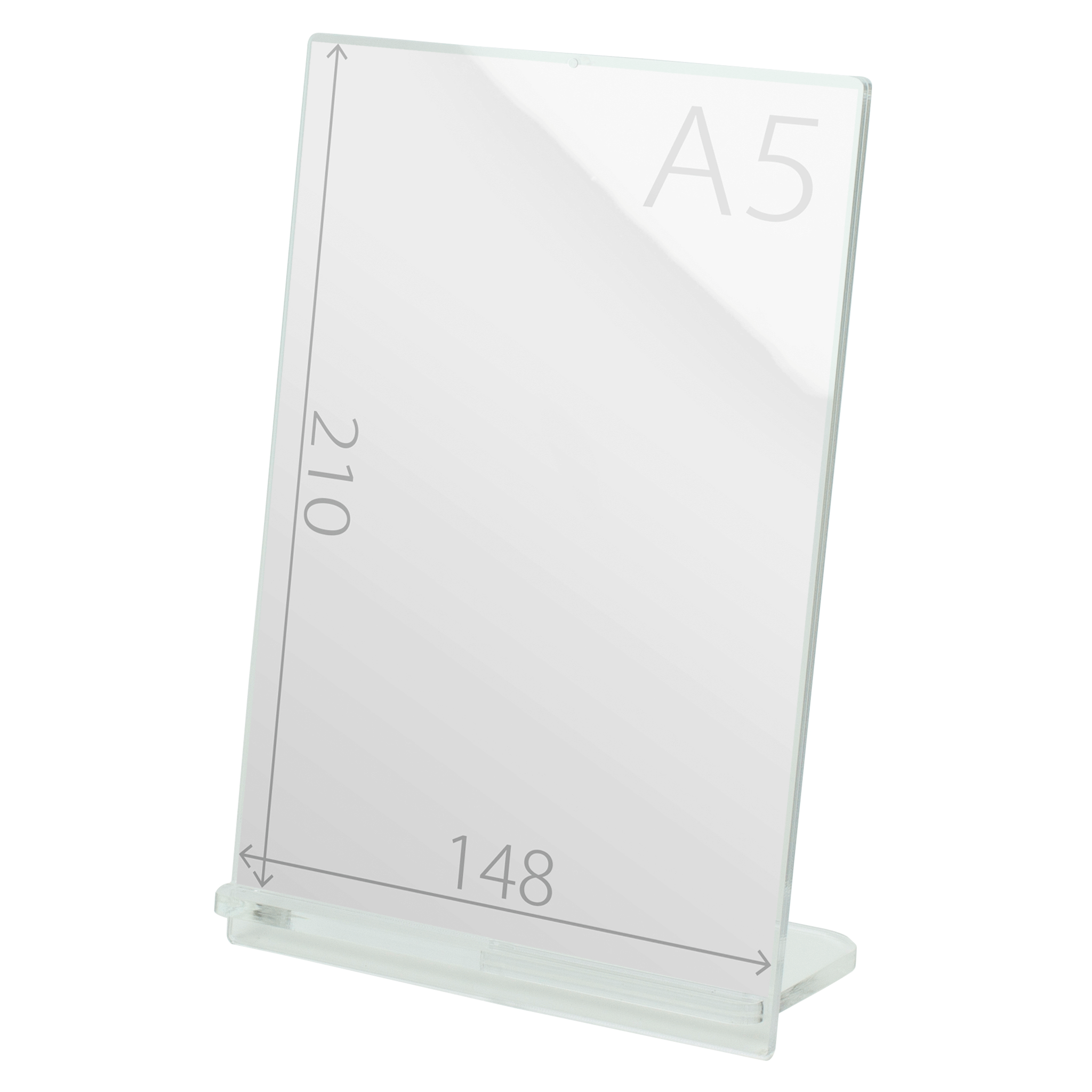 POPスタンド A５  縦 クリア サイズ入り 拡大