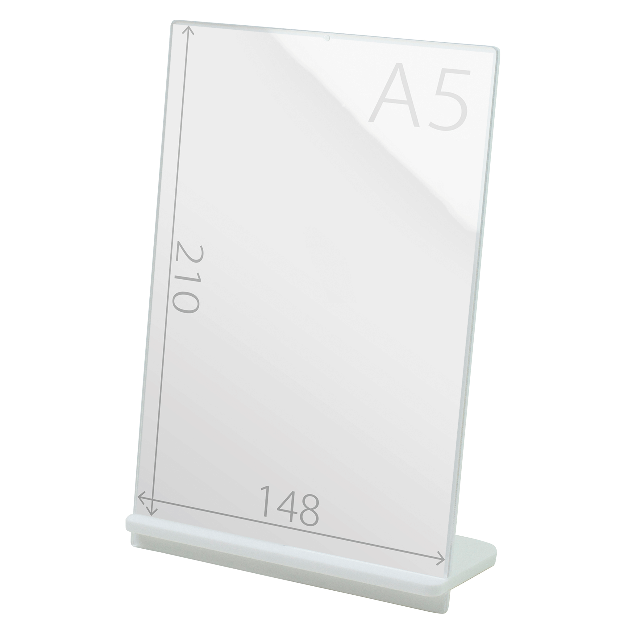 POPスタンド A５  縦 白 サイズ入り 拡大