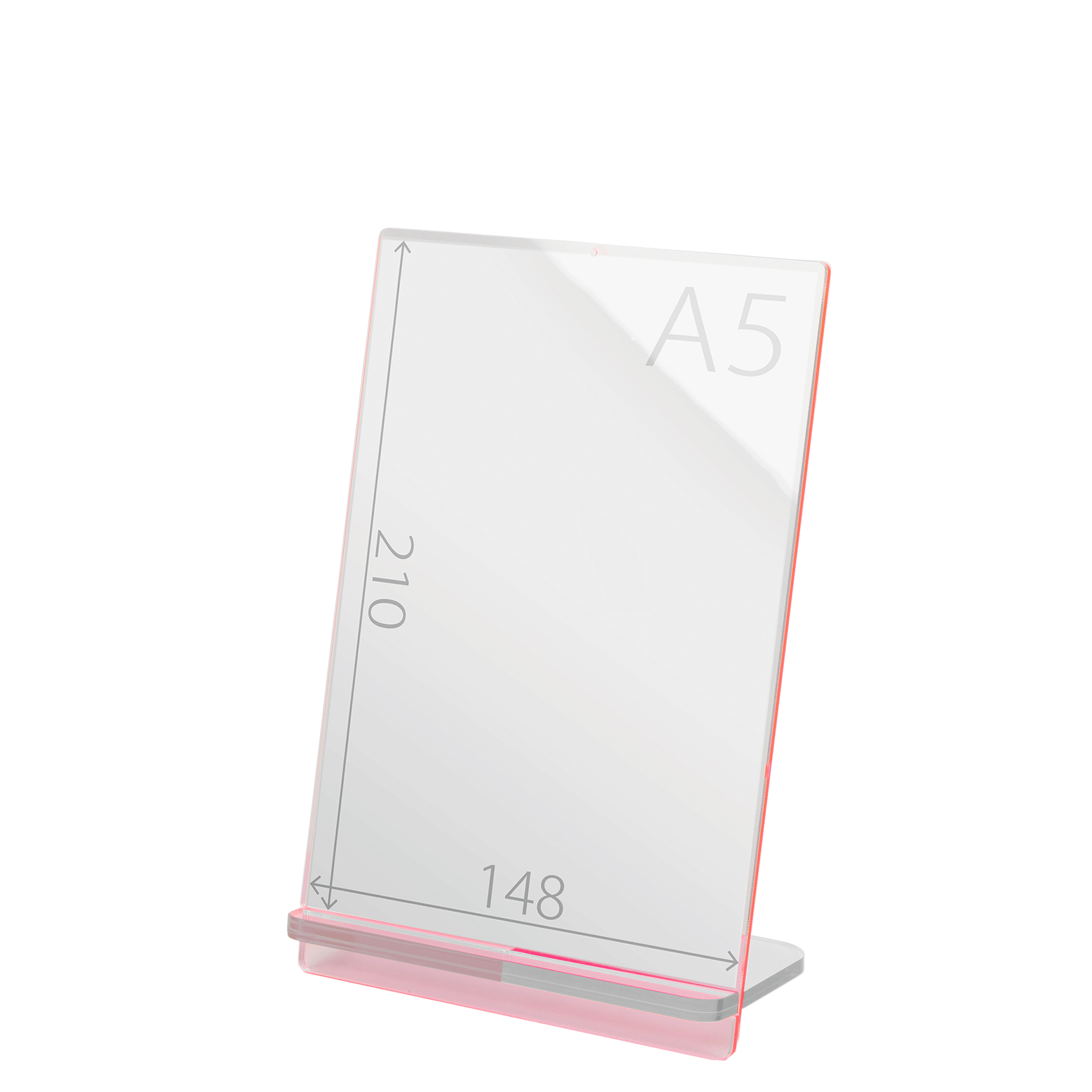 POPスタンド A５  縦 蛍光ピンク サイズ入り