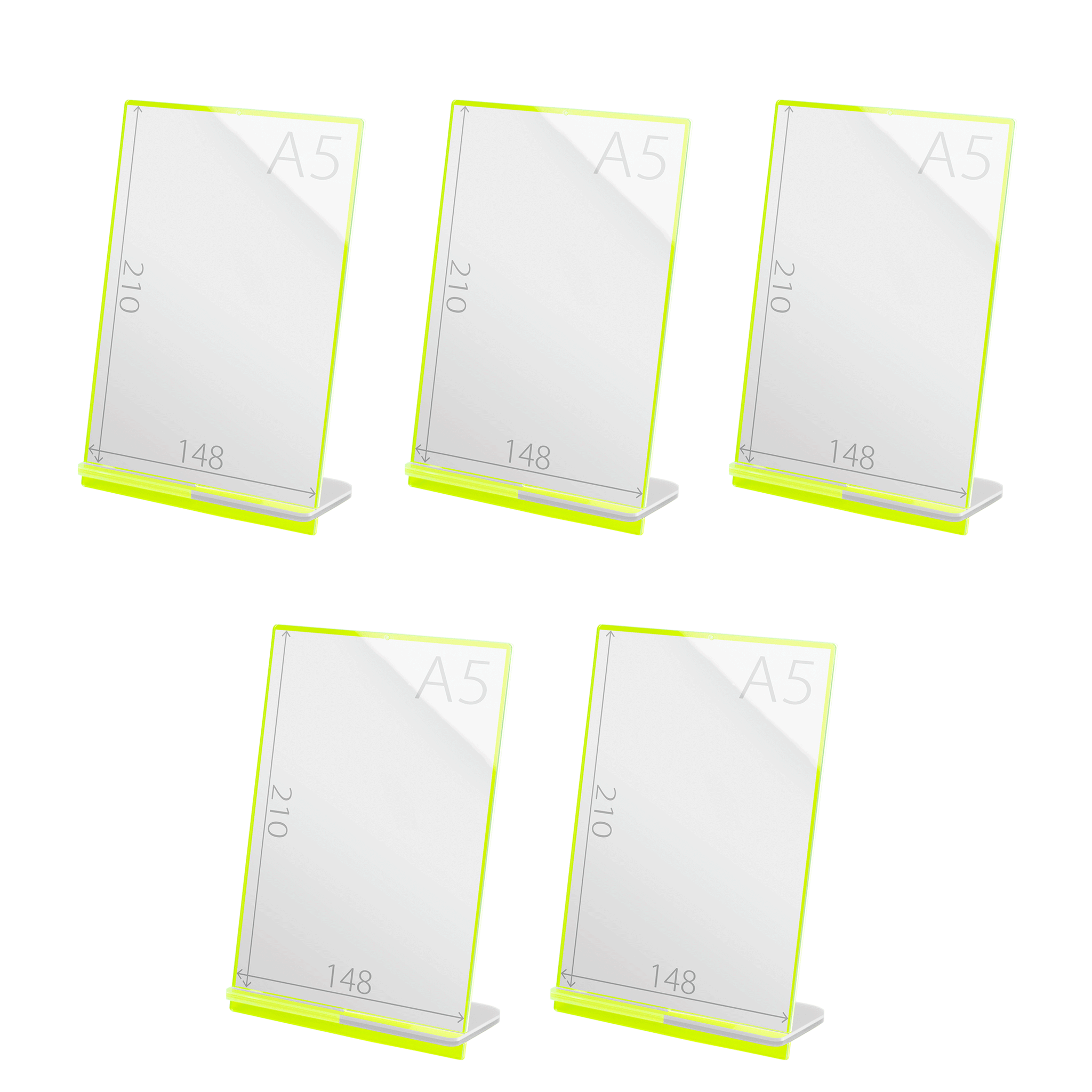 POPスタンド A５  縦 蛍光グリーン サイズ入り ５個入り