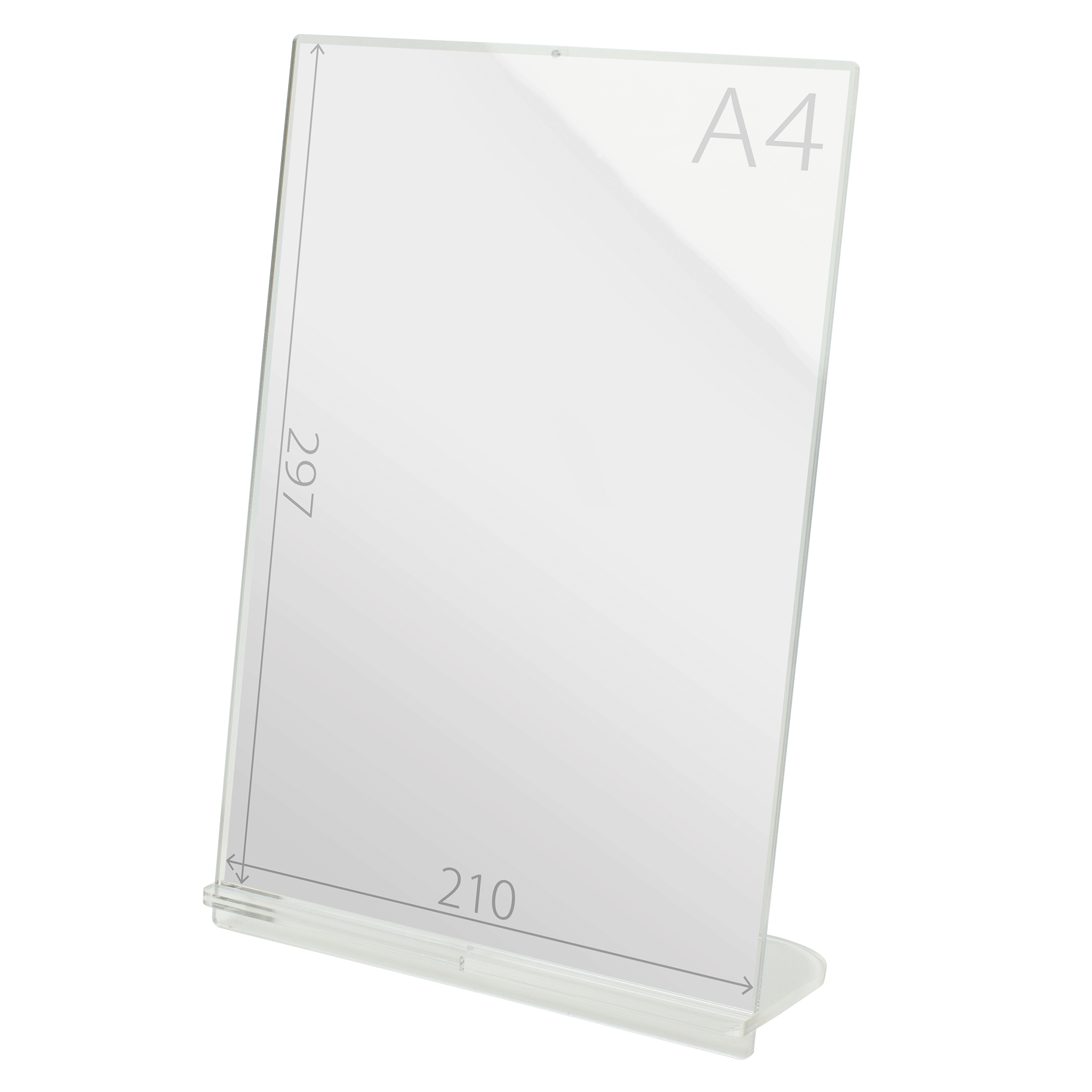 POPスタンド A４  縦 クリア サイズ入り 拡大