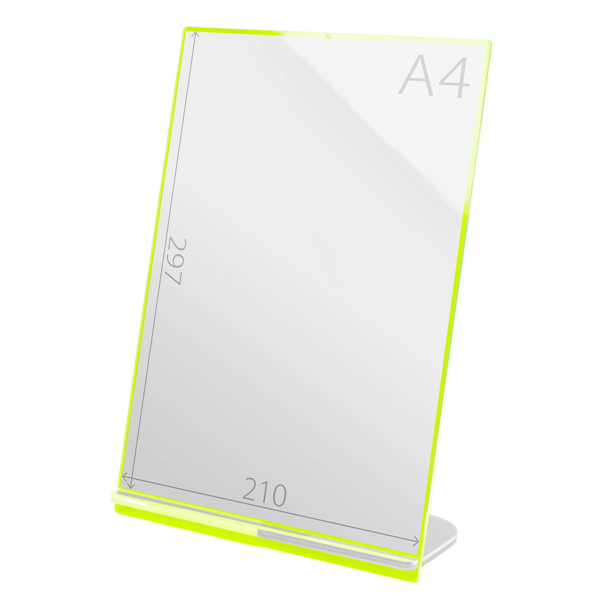 POPスタンド A４  縦 蛍光グリーン サイズ入り 拡大