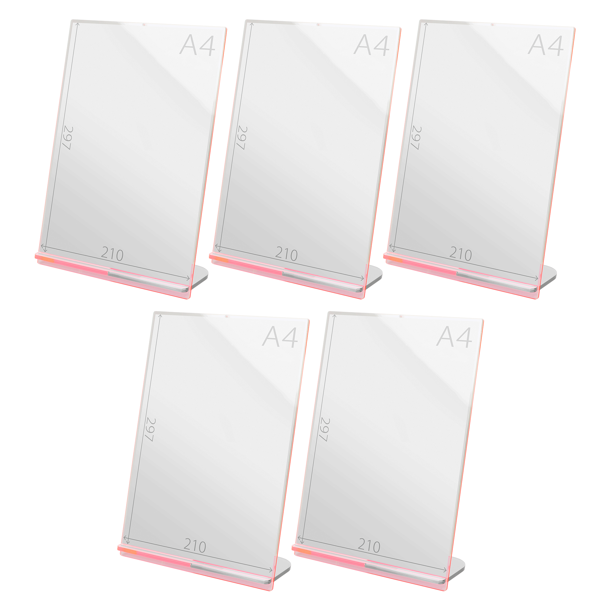 POPスタンド A４  縦 蛍光ピンク サイズ入り ５個入り