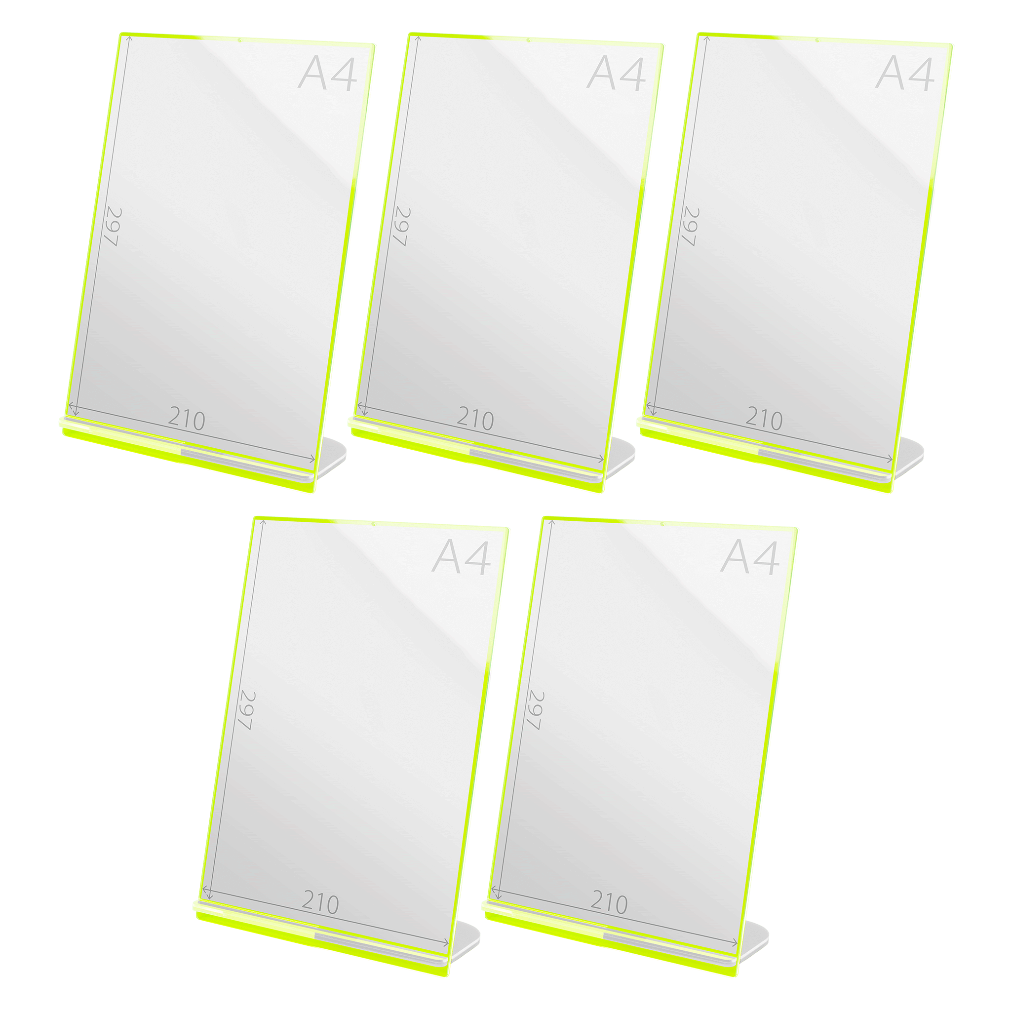 POPスタンド A４  縦 蛍光グリーン サイズ入り ５個入り