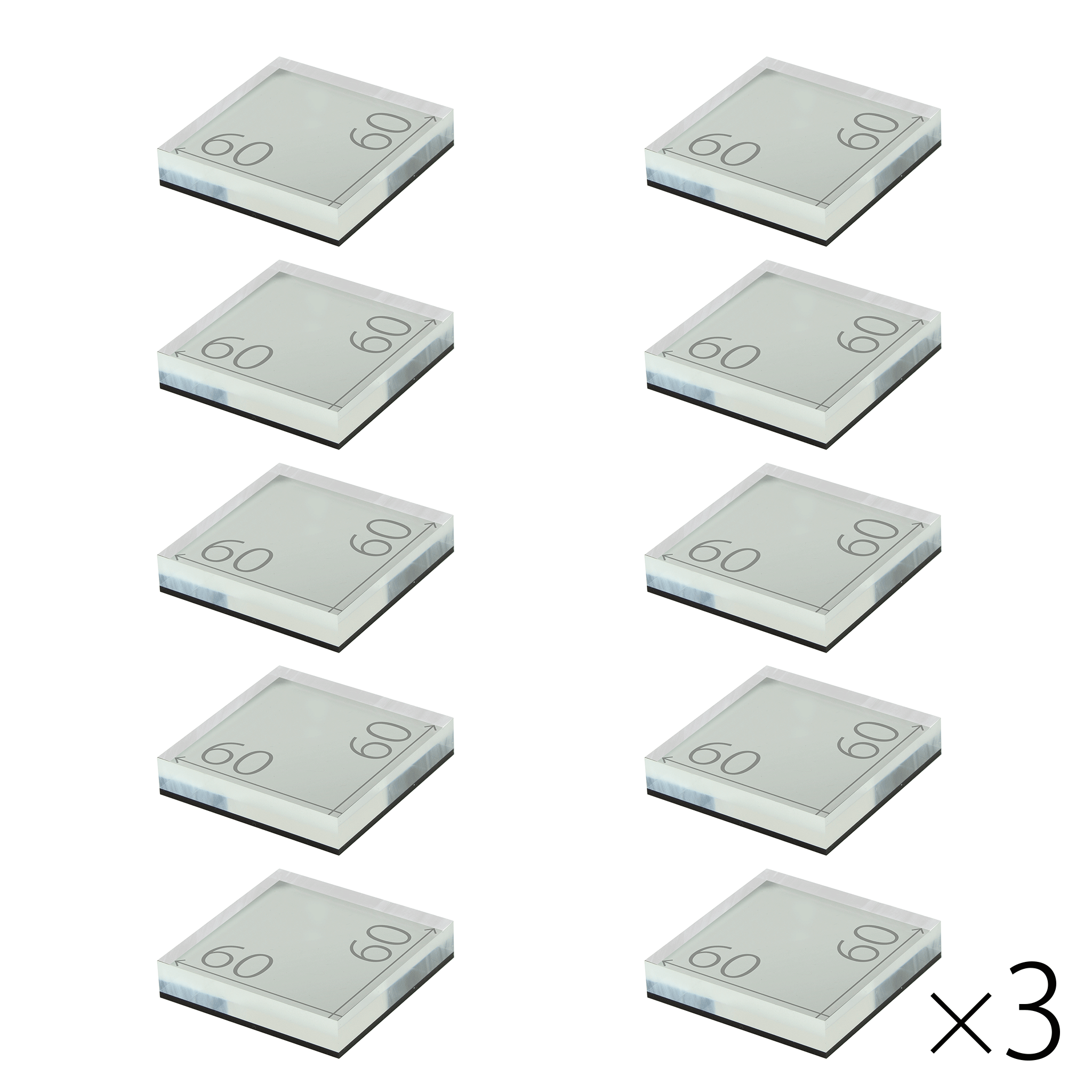 プライスホルダー　60×60 黒 サイズ入り ３０個入り