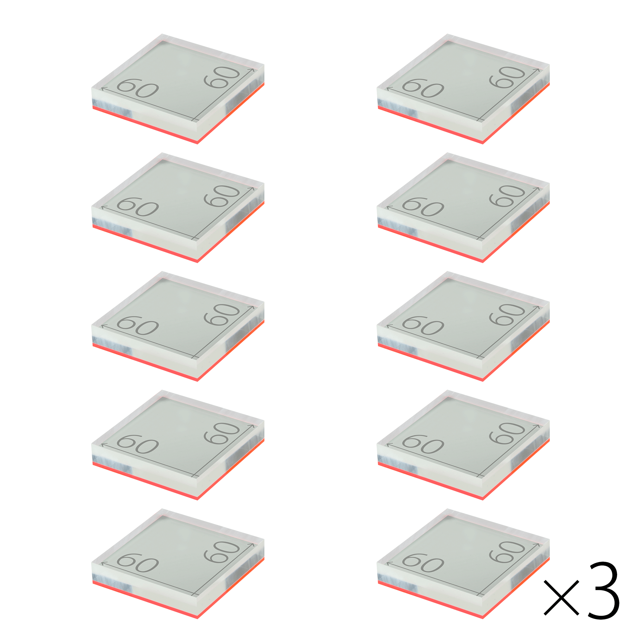 プライスホルダー　60×60 蛍光ピンク サイズ入り ３０個入り